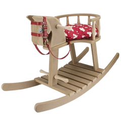 Kids Wooden Rocking Horse with Padded Seat & Footrest | OK112535