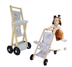 Kids Wooden Doll Stroller with Unicorn Print | OK113686