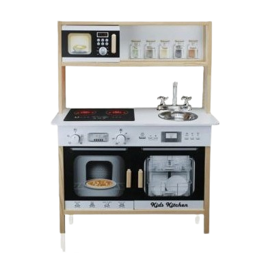 Kids Wooden Kitchen Playset with Microwave, Oven & Sink | OK114010