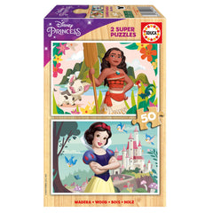 Educa Disney Princess - Moana & Snow White 2 Super Puzzles 50 pcs | 19961