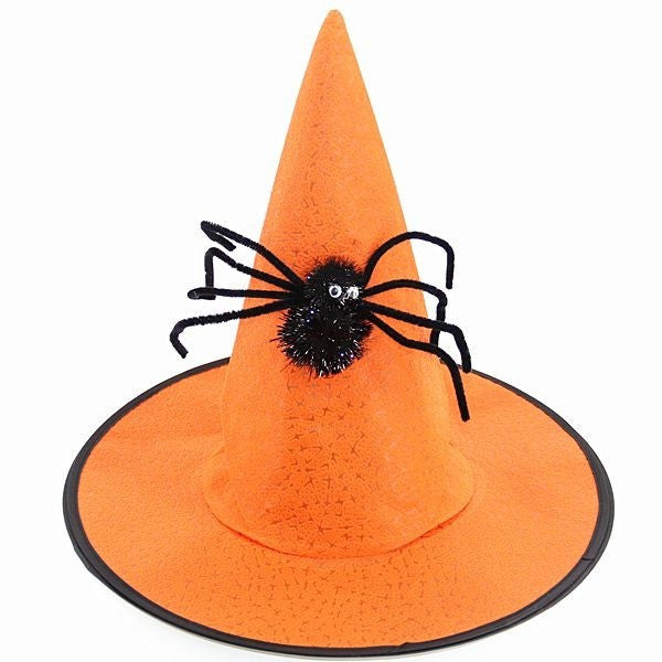 Halloween Orange Witch Hat with Spider | WOT-5686-7