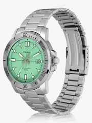 Casio Men 3H Watch - Green / Silver | MTP-VD01D-3E1VUD