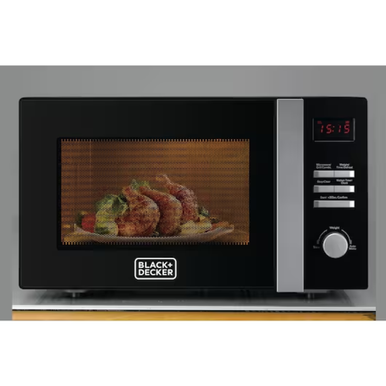 Black &amp; Decker Microwave 28L 900W,With Grill,Black | MZ2800PG-B5