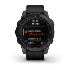 Garmin Fenix 7X Sapphire Solar GPS Smart Watch Fiber-Reinforced Polymer with Black DLC Titanium Band