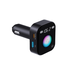 Porodo Dual Microphone FM Transmitter & Charger - Black | PD-BTFMTVC-BK