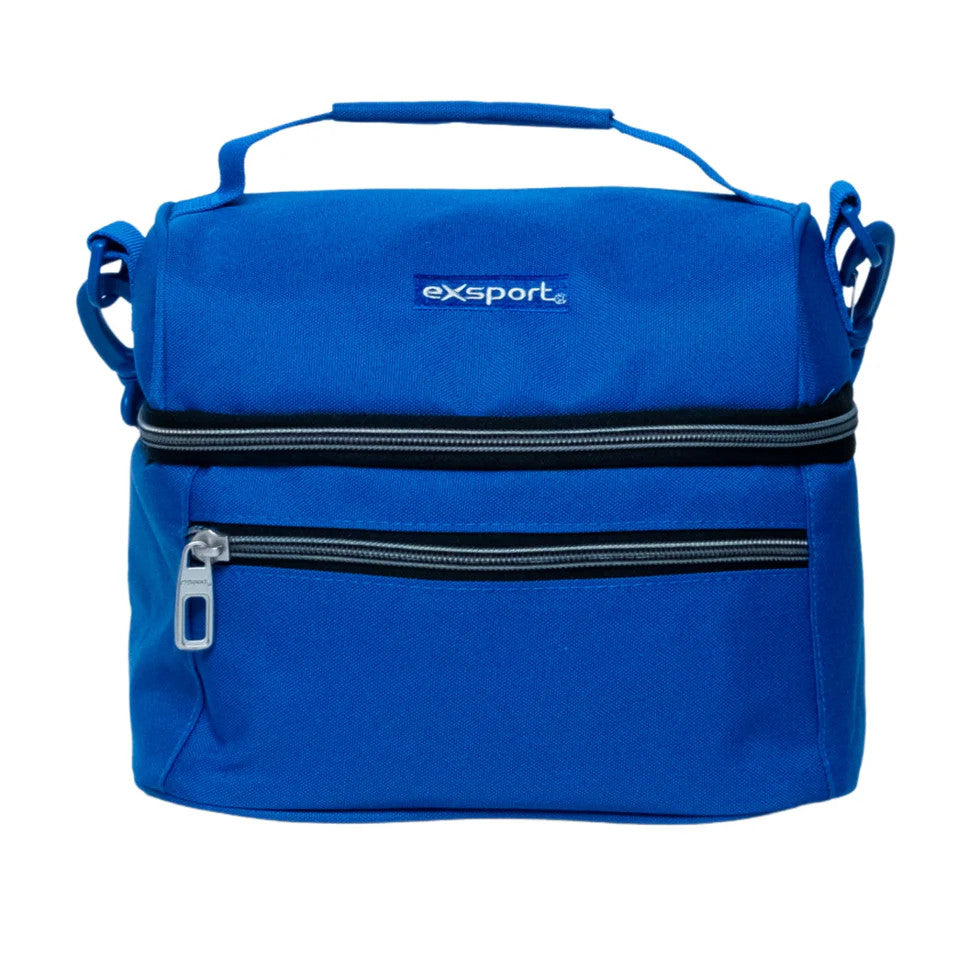 Exsport Top Opening + Front Zipper Lunch Bag-Blue