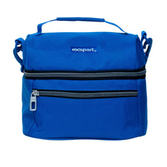 Exsport Top Opening + Front Zipper Lunch Bag-Blue
