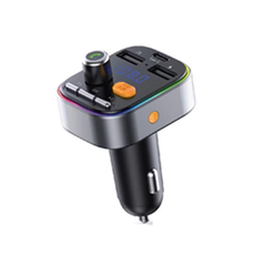 Powero+ 2.4A 18W RGB FM Transmitter Car Charger - Black