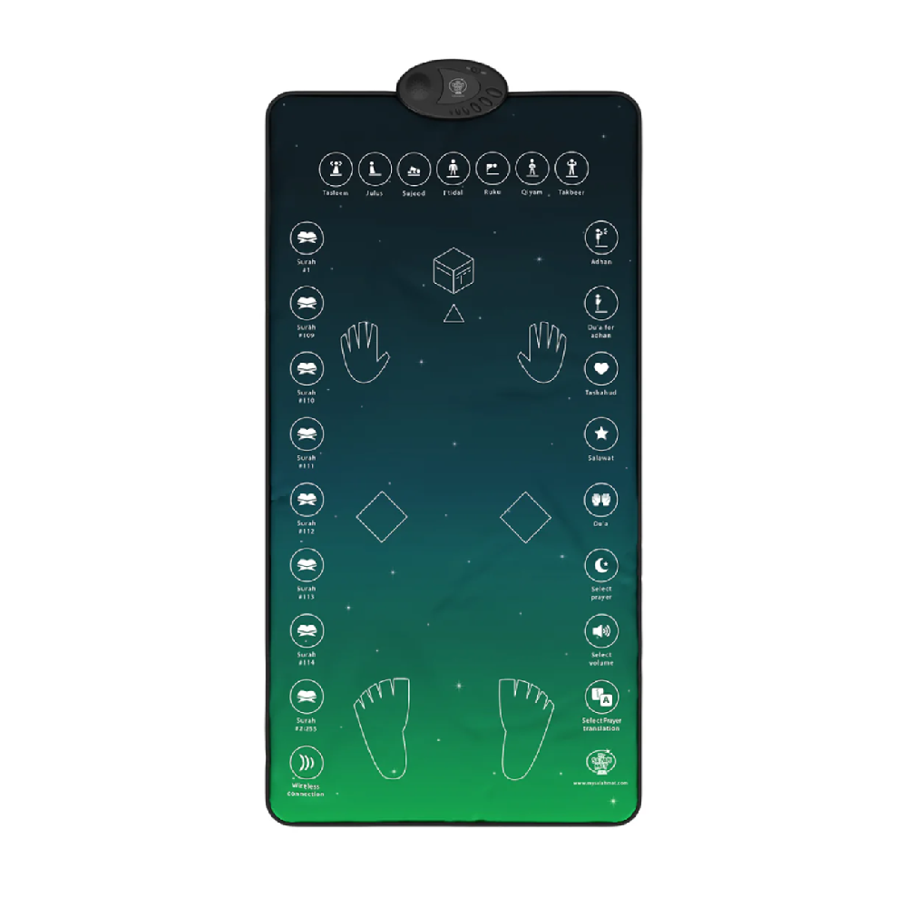 Porodo Adult/Teenager Smart Interactive Educational Prayer Mat 131 × 75cm - Dark Blue