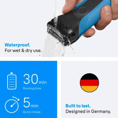 Braun Electric Shaver Black and Blue Wet & Dry | 310s