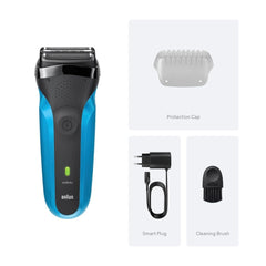 Braun Electric Shaver Black and Blue Wet & Dry | 310s