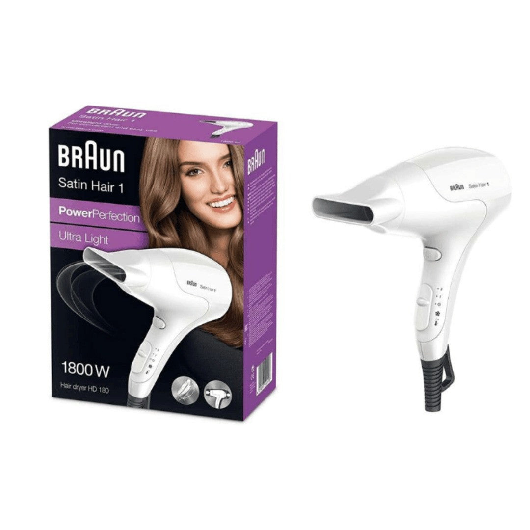Braun Hair Dryer White 1800W Lightweight | brhd180sde