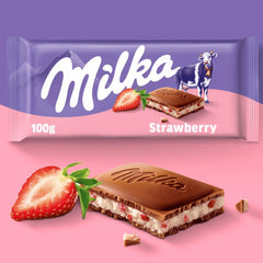 Milka Chocolate Tablet Filled with Strawberry Yoghurt 90g | 290892