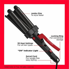 Revlon Hair Curler Three-Prong Jumbo Barrels | 267796