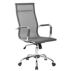 Valencia High-Back Office Chair Grey Chrome Frame | VL 301H