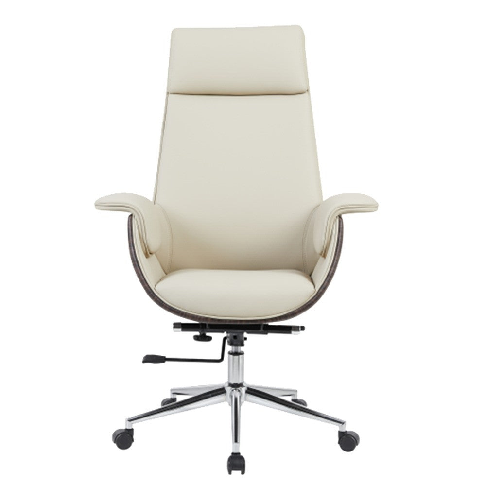 Valencia High-Back Office Chair Beige Brown Wood Grain | VL 2502