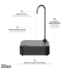 Zilan Electric Water Pump Black USB Rechargeable | ZLN2648
