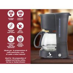Beper Drip Coffee Machine 600ml Glass Carafe 600W | BC060