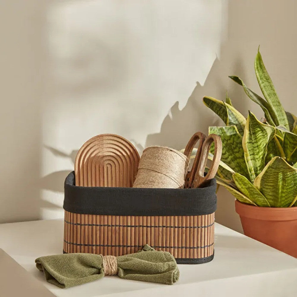 Karaca Home Gillina Bamboo Storage Organizer 28x18 cm | 153.09.01.6658