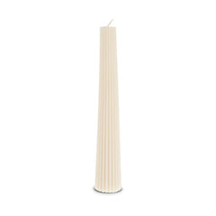 Karaca Striped Taper Candle Beige 22 cm Decorative | 8683650395232