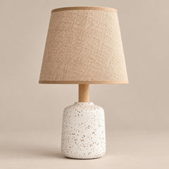 SK Boho Ceramic Table Lamp Beige Burlap Shade | SK926