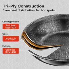 Nutricook Eterna Tri-Ply Deep Pan with Lid 28cm | DP-TPC330