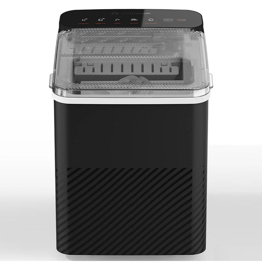 Nutricook Ice Maker, Rapid 7min Ice Production, Bullet-Shaped Ice, Self-Cleaning Function, Compact & Portable Black | NCK-ICY510K