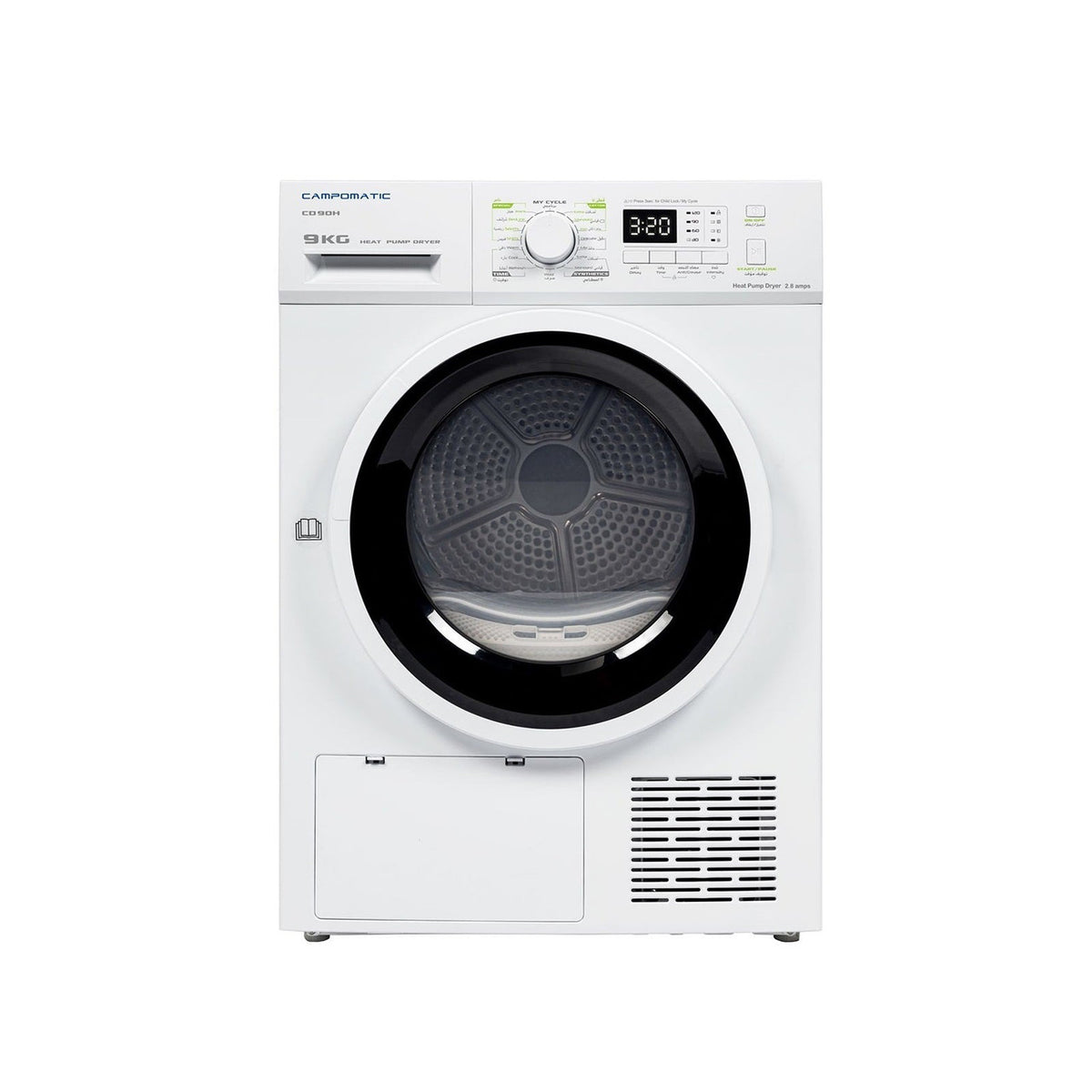 CAMPOMATIC Pump 16 Heat Pump Dryer White 9 KG | CD90H