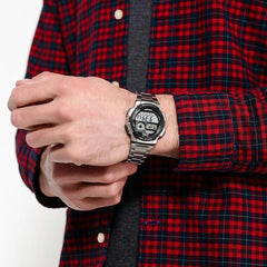 Casio Digital Men Watch Silver Case, Black Dial , Silver Stainless Steel Band | AE-1000WD-1AVDF