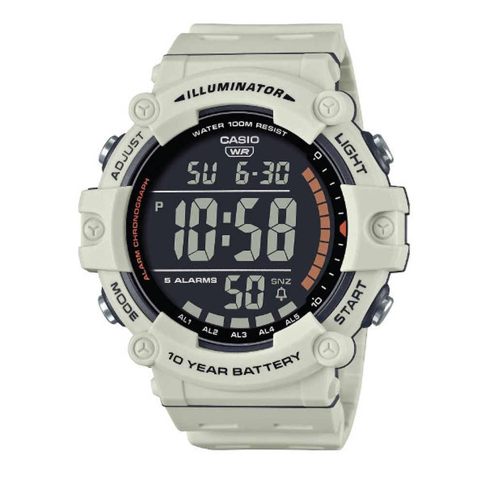 Casio Digital Men Watch White Case, White Dial , White Resin Band | AE-1500WH-8B2VDF