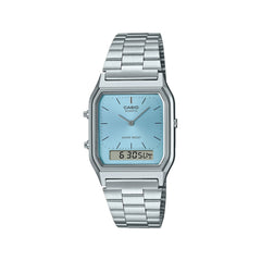 casio-3h-unisex-watch- Unisex Watch Silver Blue Dial | AQ-230A-2A1MQYDF