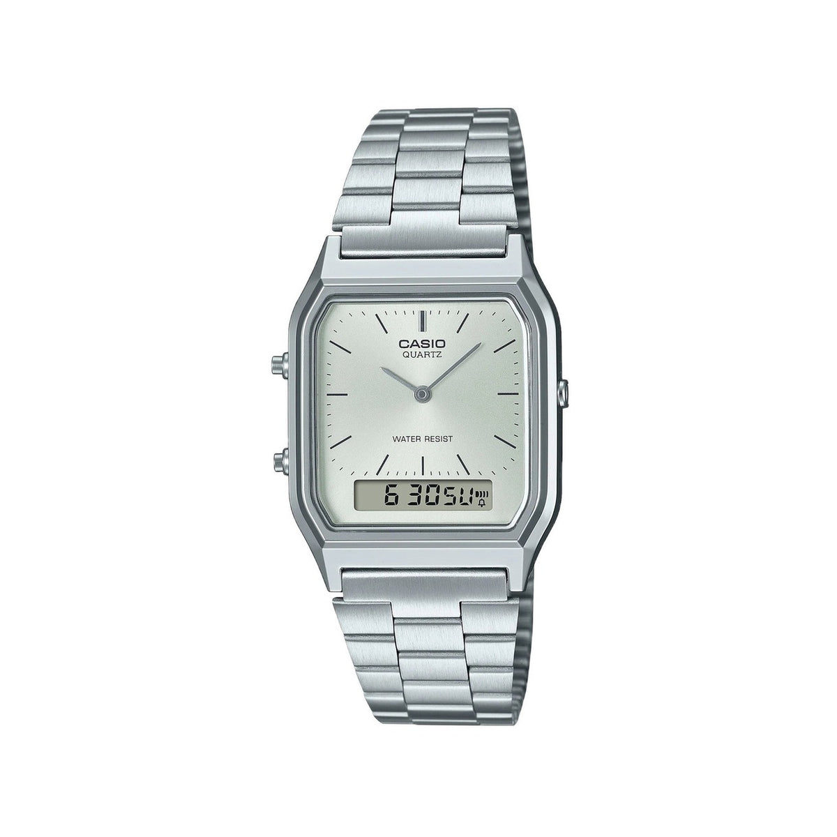 casio-3h-unisex-watch- Unisex Watch Dual Time Metal Strap | AQ-230A-7AMQYDF