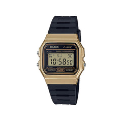 Casio Digital Watch Gold Black Resin | F-91WM-9ADF