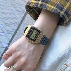 Casio Digital Watch Gold Black Resin | F-91WM-9ADF
