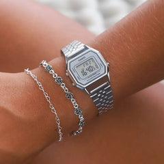 Casio Digital Women's Watch Silver Stainless Steel | LA680WA-7DF