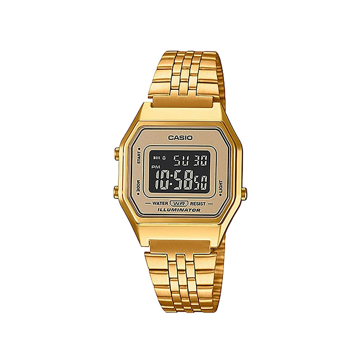 Casio Digital Watch Gold Resin Case Stainless Steel | LA680WGA-9BDF