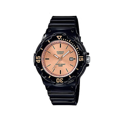 Casio Analog Watch Black Rose Gold | LRW-200H-9E2VDF