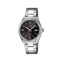 Casio Analog Watch Silver Black 30mm | LTP-1302D-1A1VDF
