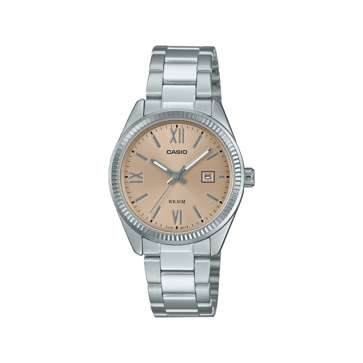 Casio casio-women-3h-watch- women watch Rose Gold Silver | LTP-1302DD-4A2VDF