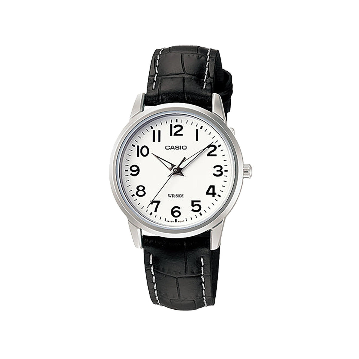 Casio casio-women-3h-watch- women watch silver leather band | LTP-1303L-7BVDF
