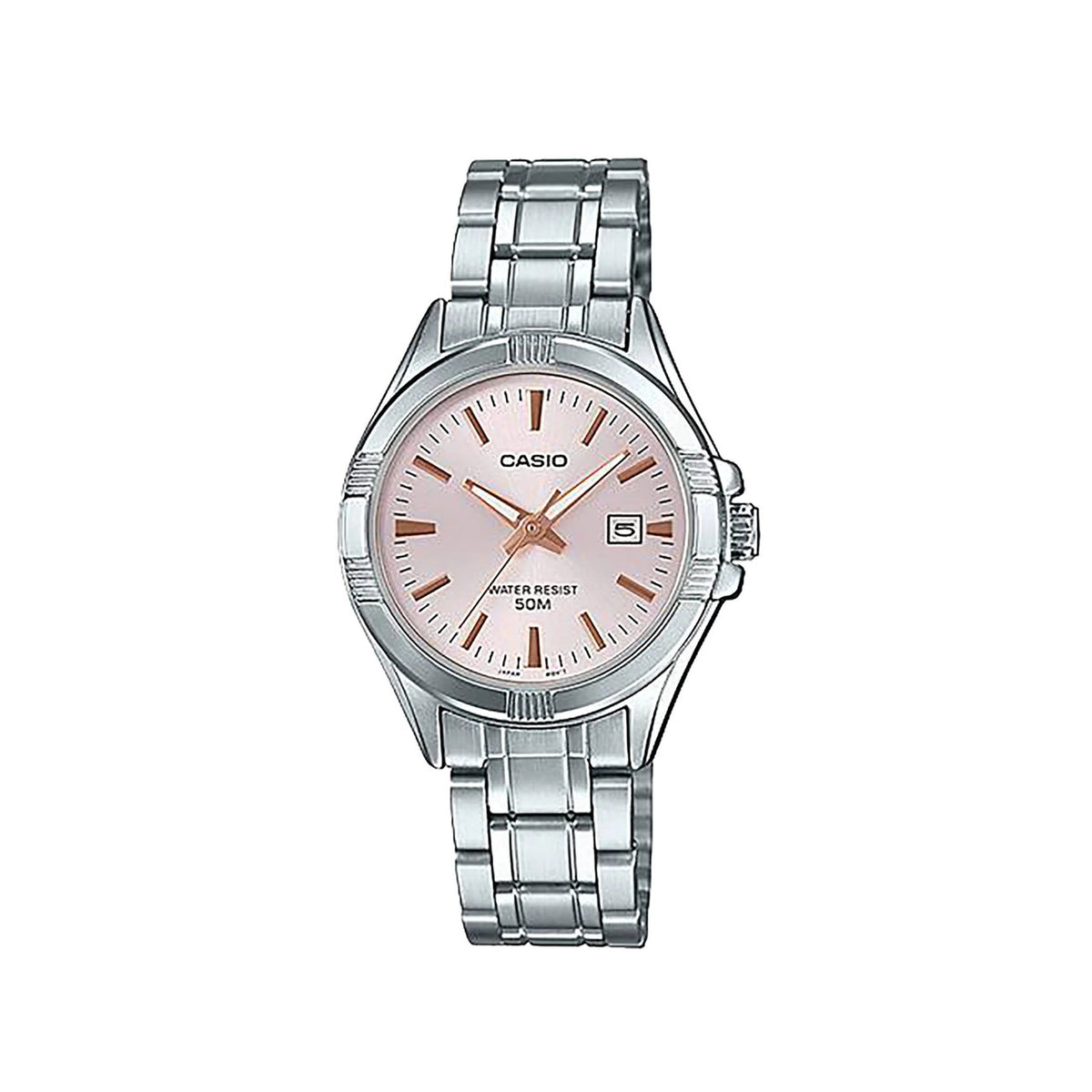 Casio casio-women-3h-watch- Women Analogue Watch Silver Rose Gold | LTP-1308D-4AVDF