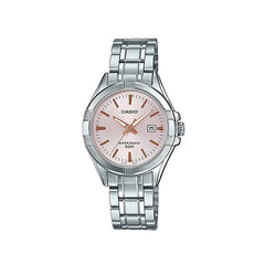Casio casio-women-3h-watch- Women Analogue Watch Silver Rose Gold | LTP-1308D-4AVDF