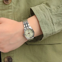 Casio Analog Watch Silver Stainless Steel Beige Dial | LTP-1335D-9AVDF