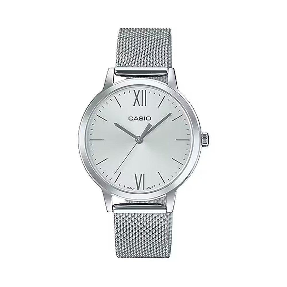 Casio Analog Watch Silver Milanese Strap | LTP-E157M-7ADF