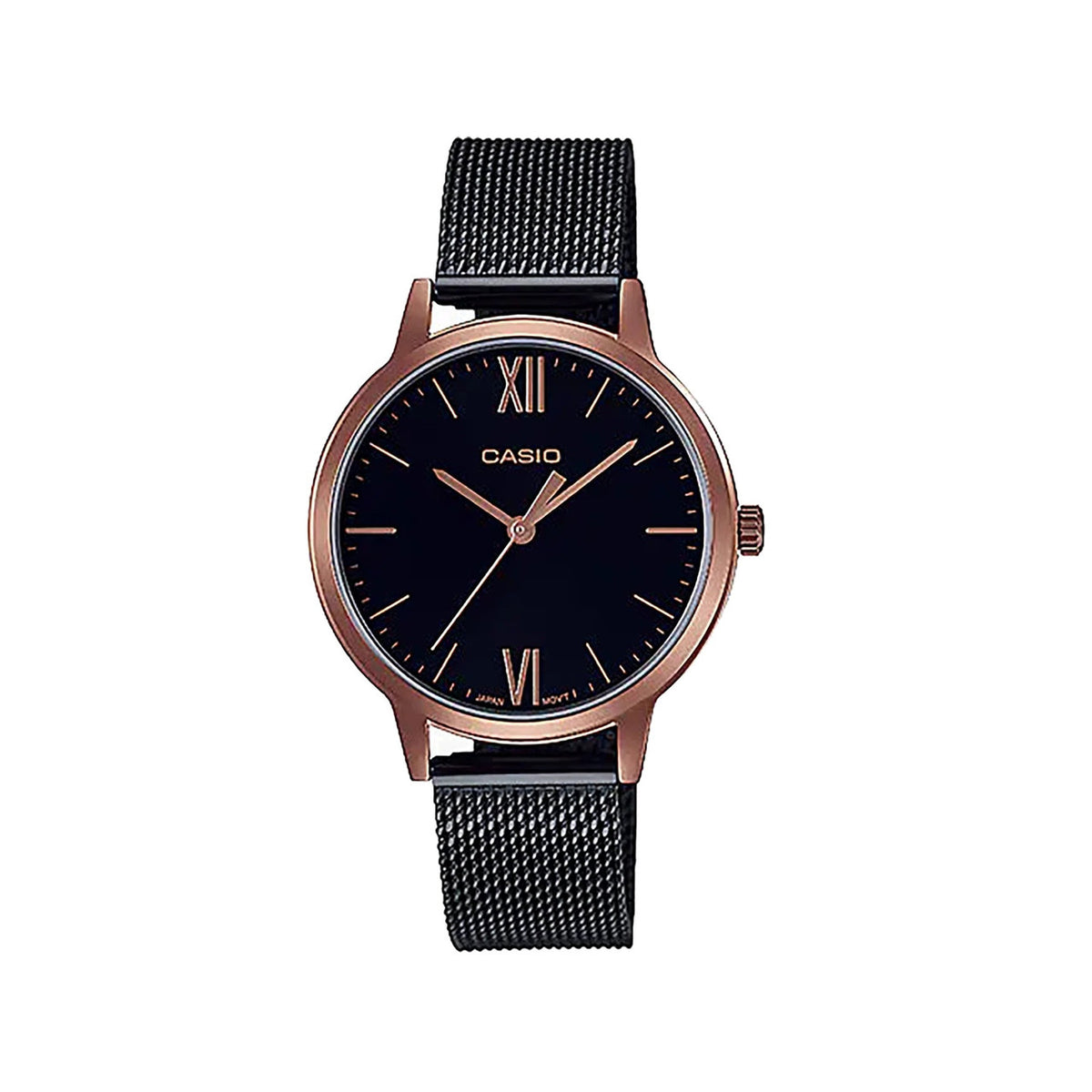 CASIO Analog Watch Black Rose Gold | LTP-E157MRB-1BDF