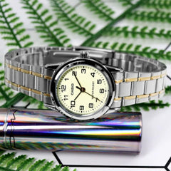 Casio casio-women-3h-watch- Women's Watch Gold & Silver Beige Dial | LTP-V001SG-9BUDF