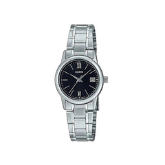 Casio Women 3H Stainless Steel Watch Silver | LTP-V002D-1B3UDF