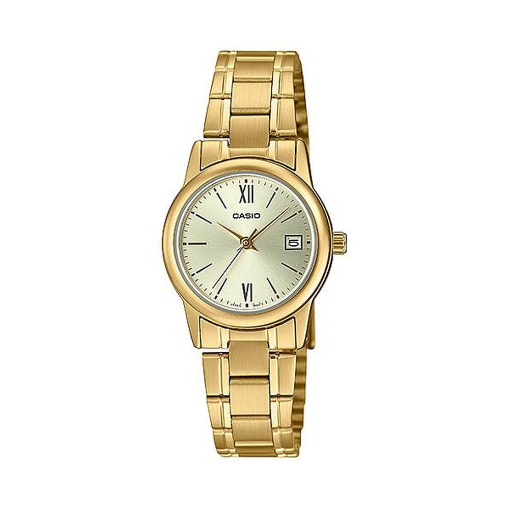 Casio casio-women-3h-watch- Women Analog Watch Gold Tone | LTP-V002G-9B3UDF