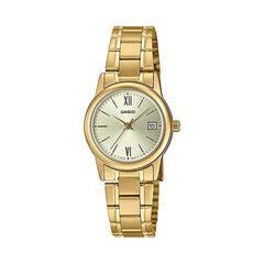 Casio casio-women-3h-watch- Women Analog Watch Gold Tone | LTP-V002G-9B3UDF