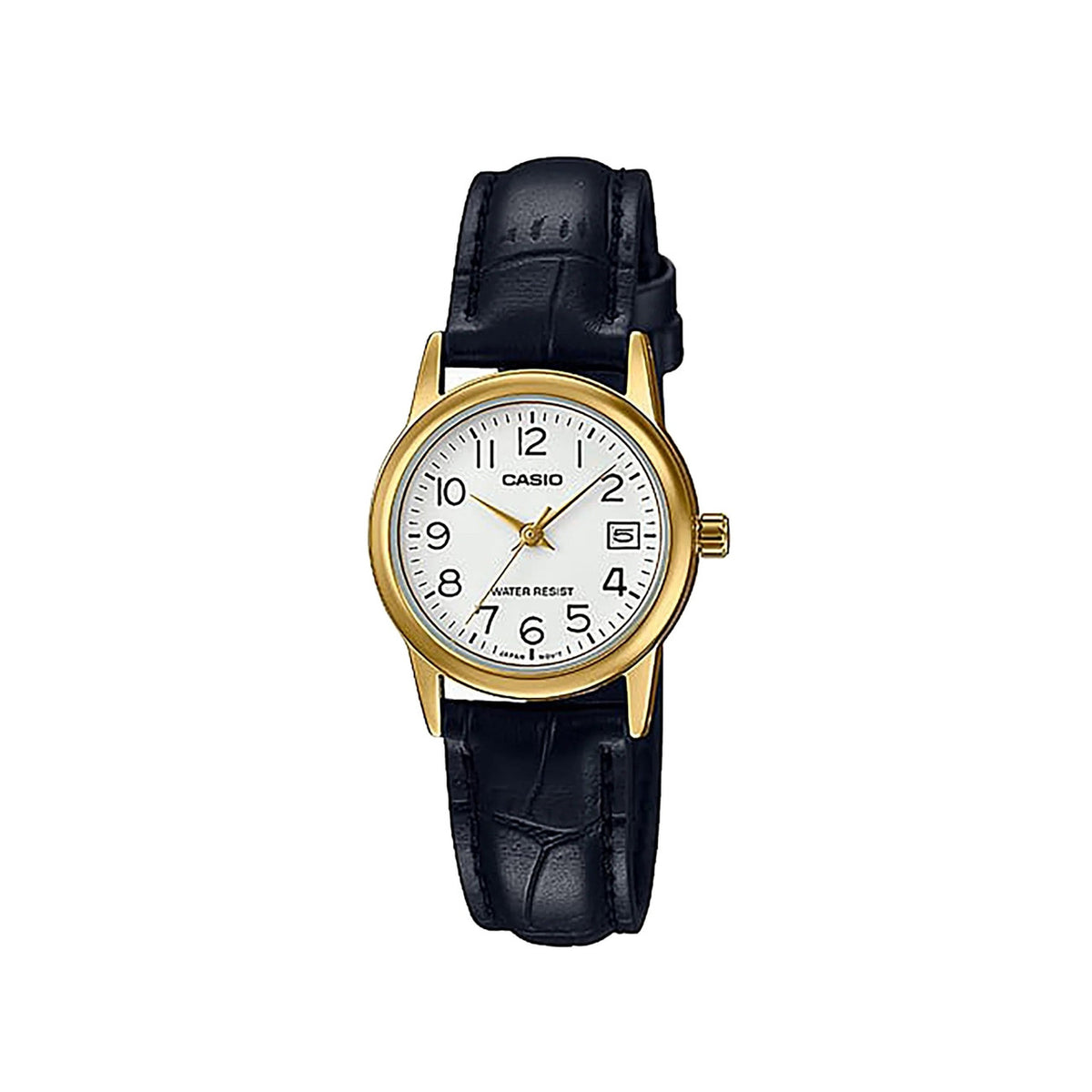 Casio casio-women-3h-watch- Women's Watch Gold Black Leather | LTP-V002GL-7B2UDF